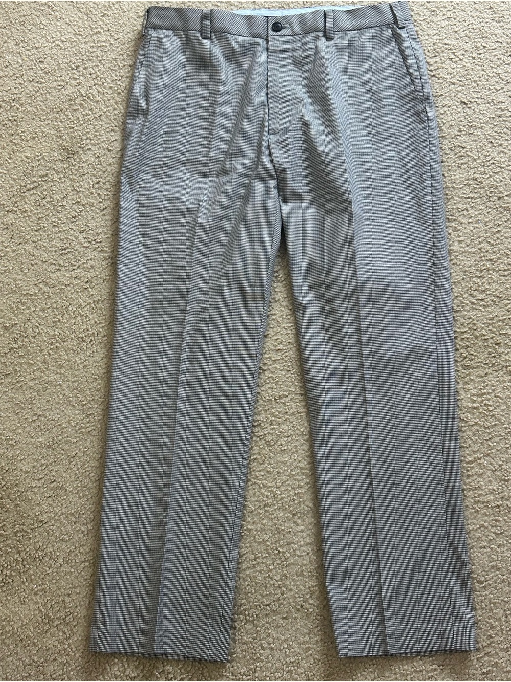 Brooks Brothers Clark Pants Men 38x30 Beige Brown Advantage Chino Houndstooth - Picture 9 of 9